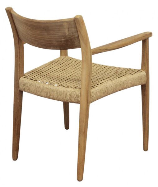 VivaGarden Sedia per Esterni Impilabile in Legno/Wicker Dimensioni 59x60x80 cm colore Marrone Chiaro - Anversa