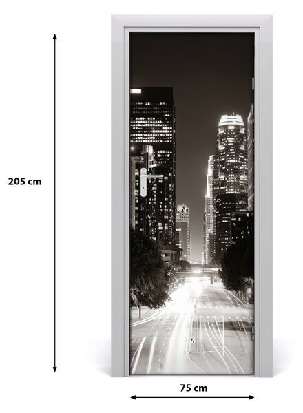 Rivestimento Per Porta Los Angeles di notte 75x205 cm