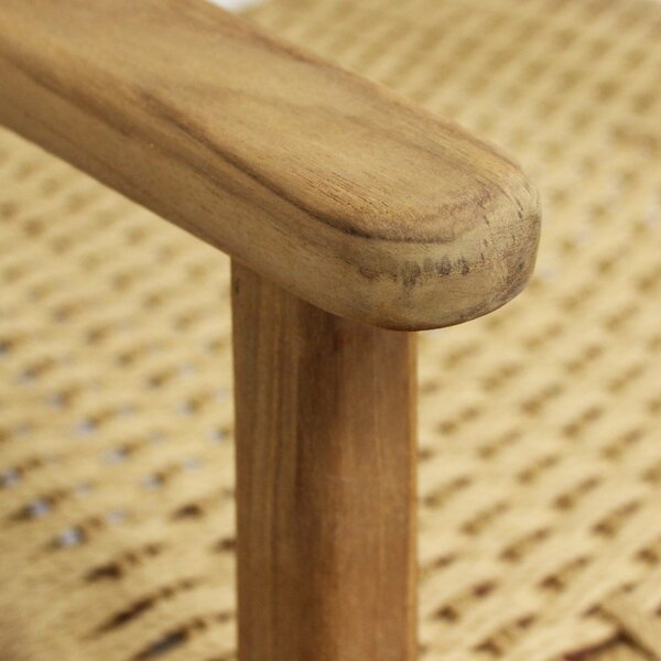 VivaGarden Sedia per Esterni Impilabile in Legno/Wicker Dimensioni 59x60x80 cm colore Marrone Chiaro - Anversa
