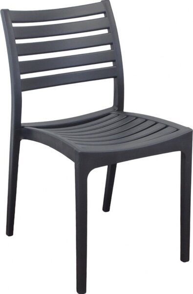 VivaGarden Sedia per Esterni Impilabile in Polipropilene Dimensioni 42,5x49x78 cm colore Antracite