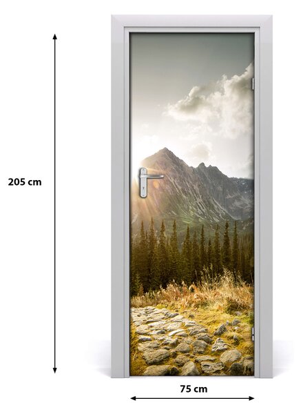 Sticker porta Tramonto delle montagne di Tatra 75x205 cm
