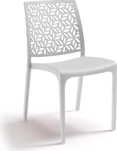 BICA Sedia per Esterni Impilabile in Polipropilene Dimensioni 46x57x81 cm colore Bianco - Ninfa