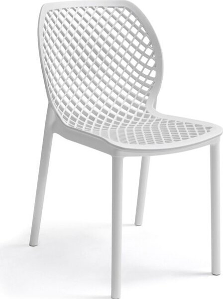 BICA Sedia per Esterni Impilabile in Polipropilene Dimensioni 47x60x82 cm colore Bianco - Aria