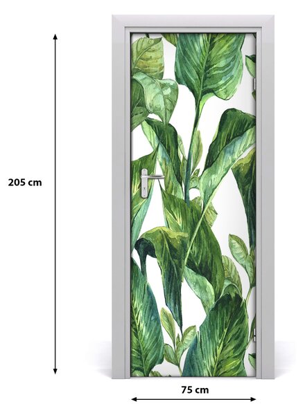 Adesivo per porta Foglie tropicali 75x205 cm