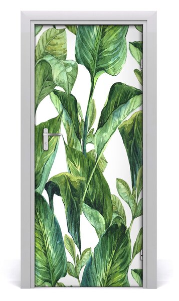 Adesivo per porta Foglie tropicali 75x205 cm