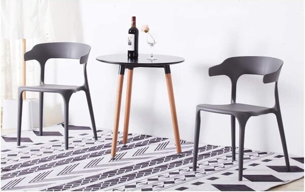 VivaGarden Sedia per Esterni Impilabile in Polipropilene Dimensioni 50,0x50,0x74,5 cm colore Nero