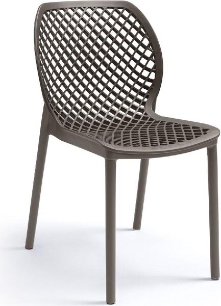 BICA Sedia per Esterni Impilabile in Polipropilene Dimensioni 47x60x82 cm colore Taupe - Aria