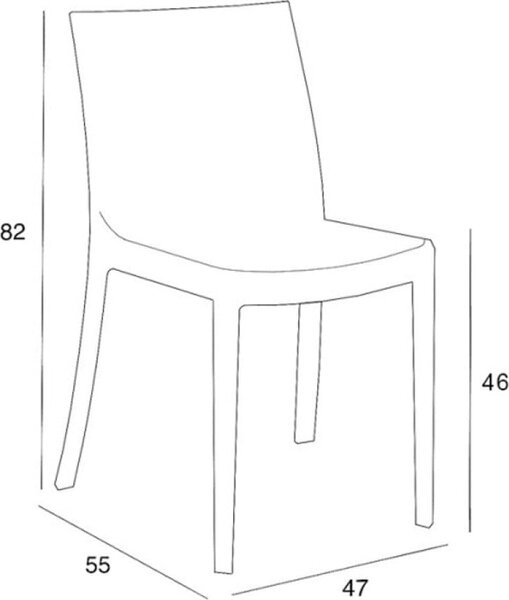 BICA Sedia per Esterni Impilabile in Polipropilene Dimensioni 47x55x82 cm colore Taupe - Matrix