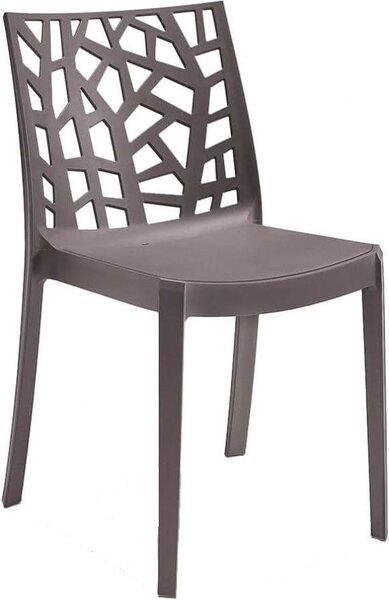 BICA Sedia per Esterni Impilabile in Polipropilene Dimensioni 47x55x82 cm colore Taupe - Matrix