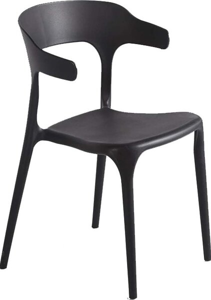 VivaGarden Sedia per Esterni Impilabile in Polipropilene Dimensioni 50,0x50,0x74,5 cm colore Nero