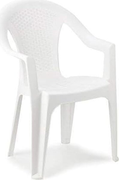 IPAE PROGARDEN Sedia per Esterni Impilabile in Polipropilene Dimensioni 54x56x81 cm colore Bianco - Ischia