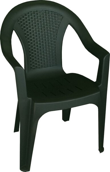 IPAE PROGARDEN Sedia per Esterni Impilabile in Polipropilene Dimensioni 54x56x81 cm colore Verde - Ischia