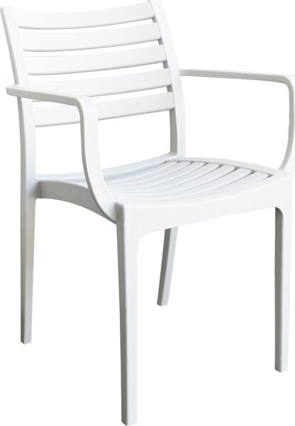 VivaGarden Sedia per Esterni Impilabile in Polipropilene Dimensioni 58,5x55,2x84 cm colore Bianco - Guadalajara