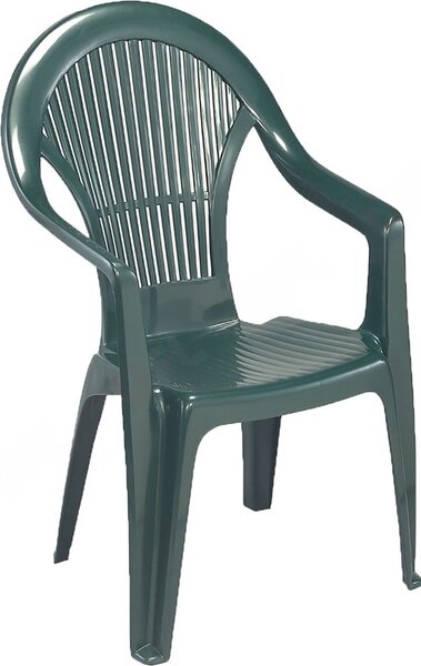 IPAE PROGARDEN Sedia per Esterni Impilabile in Polipropilene Dimensioni 57,5x56x94 cm colore Verde - Vega
