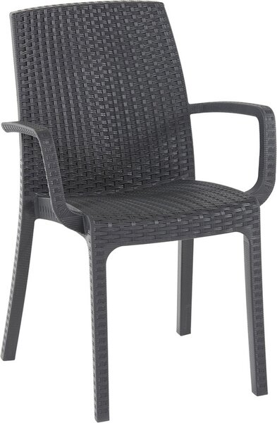 BICA Sedia per Esterni Impilabile in Polipropilene Dimensioni 57x59x86 cm colore Tortora - Indiana