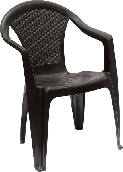 IPAE PROGARDEN Sedia per Esterni Impilabile in Polipropilene Dimensioni 55x54x82 cm colore Antracite - Kora