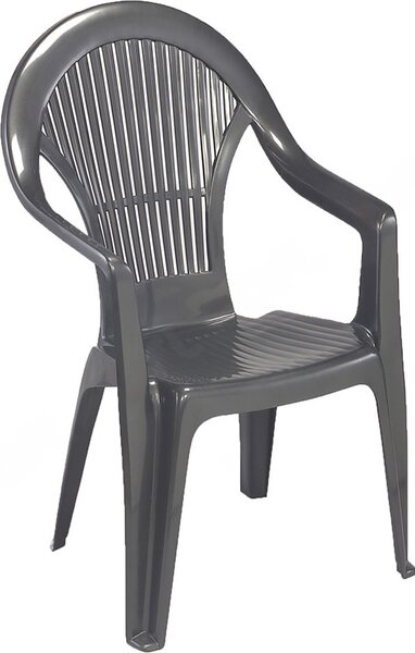 IPAE PROGARDEN Sedia per Esterni Impilabile in Polipropilene Dimensioni 57,5x56x94 cm colore Antracite - Vega