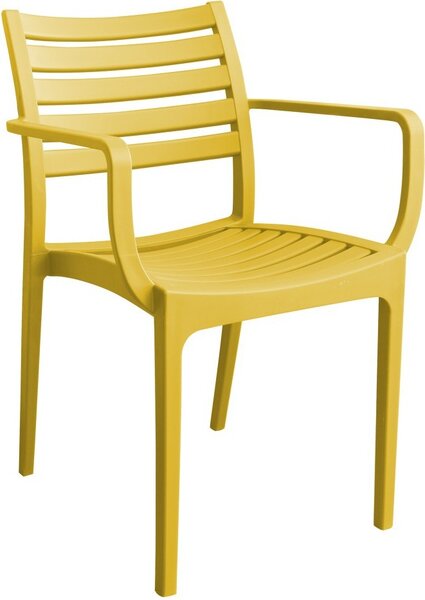 VivaGarden Sedia per Esterni Impilabile in Polipropilene Dimensioni 58,5x55,2x84 cm colore Giallo - Guadalajara