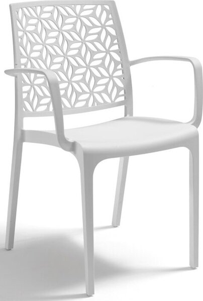 BICA Sedia per Esterni Impilabile in Polipropilene Dimensioni 56x56x81 cm colore Bianco - Ninfa Armchair