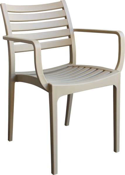 VivaGarden Sedia per Esterni Impilabile in Polipropilene Dimensioni 58,5x55,2x84 cm colore Tortora - Guadalajara