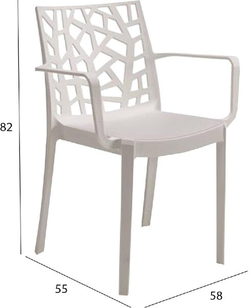 BICA Sedia per Esterni Impilabile in Polipropilene Dimensioni 58x55x82 cm colore Bianco - Matrix