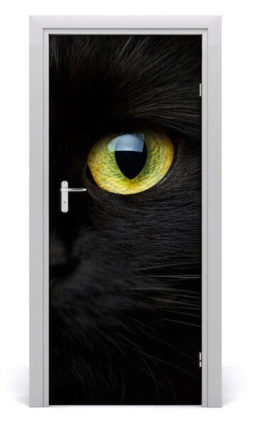 Poster adesivo per porta Gli occhi di gatto 75x205 cm