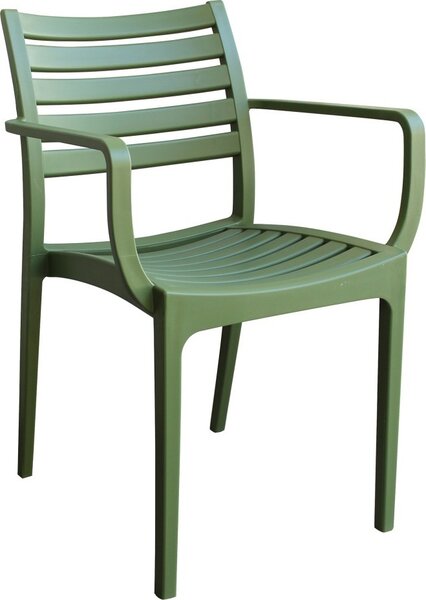 VivaGarden Sedia per Esterni Impilabile in Polipropilene Dimensioni 58,5x55,2x84 cm colore Verde scuro - Guadalajara