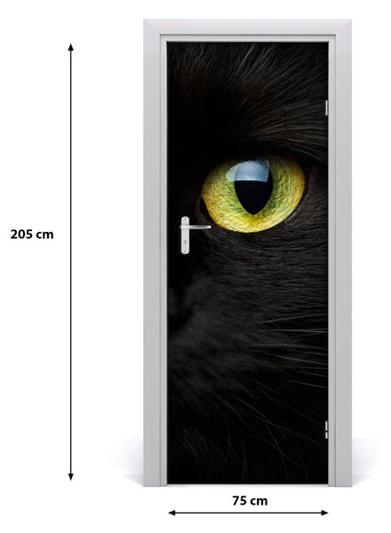 Poster adesivo per porta Gli occhi di gatto 75x205 cm