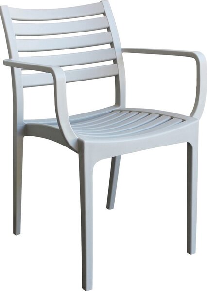VivaGarden Sedia per Esterni Impilabile in Polipropilene Dimensioni 58,5x55,2x84 cm colore Grigio - Guadalajara