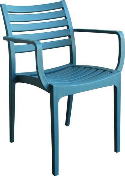 VivaGarden Sedia per Esterni Impilabile in Polipropilene Dimensioni 58,5x55,2x84 cm colore Verde petrolio - Guadalajara