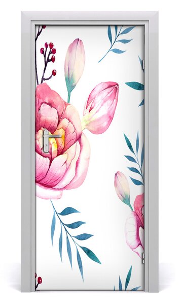 Adesivo per porta interna Peonie 75x205 cm