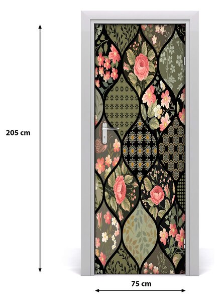 Adesivo per porta Pattern floreale 75x205 cm