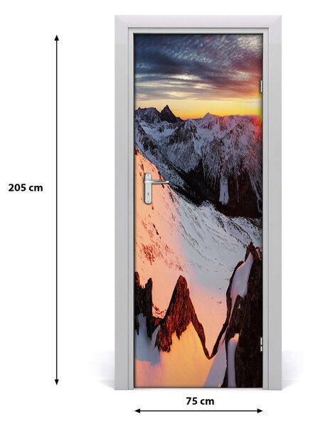 Poster adesivo per porta Paesaggi delle montagne in inverno 75x205 cm