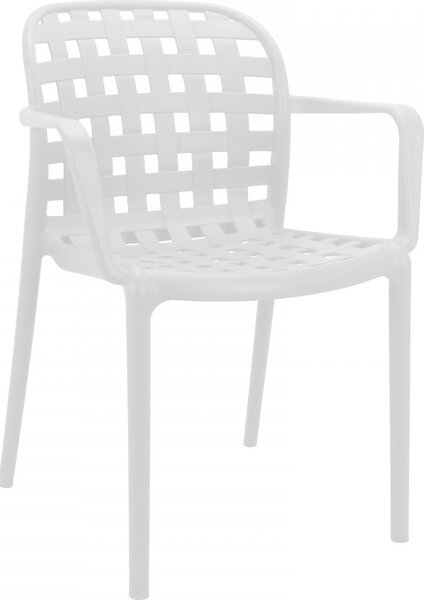 VivaGarden Sedia per Esterni Impilabile in Polipropilene Dimensioni 58x57,5x82,5 cm colore Bianco - Storico