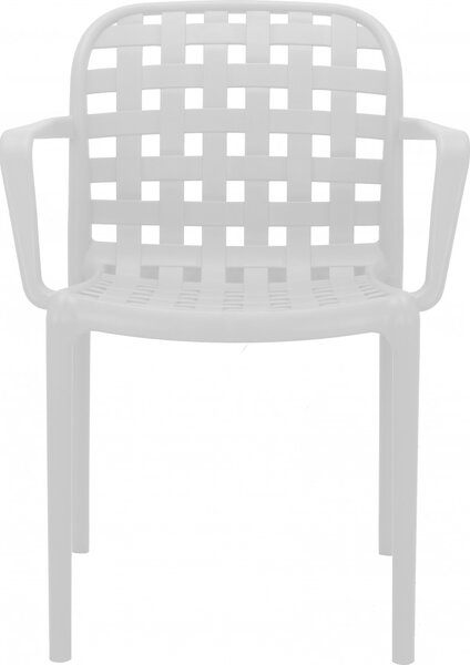 VivaGarden Sedia per Esterni Impilabile in Polipropilene Dimensioni 58x57,5x82,5 cm colore Bianco - Storico