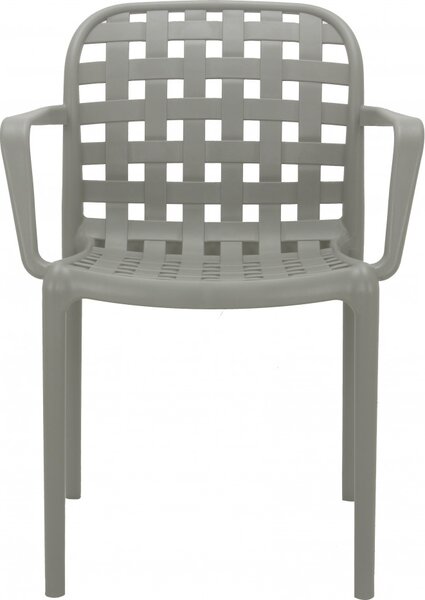 VivaGarden Sedia per Esterni Impilabile in Polipropilene Dimensioni 58x57,5x82,5 cm colore Grigio Chiaro - Storico