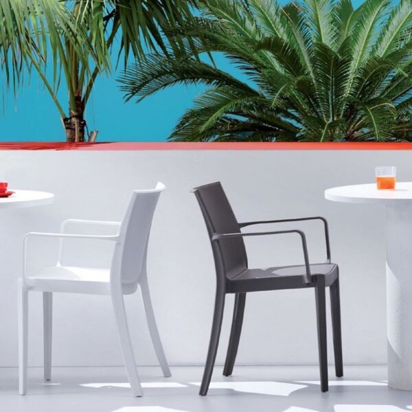 BICA Sedia per Esterni Impilabile in Polipropilene Dimensioni 58x55x82 cm colore Bianco - Victoria