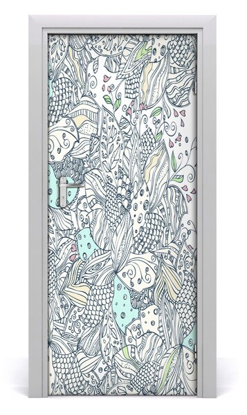 Sticker porta Pattern floreale 75x205 cm