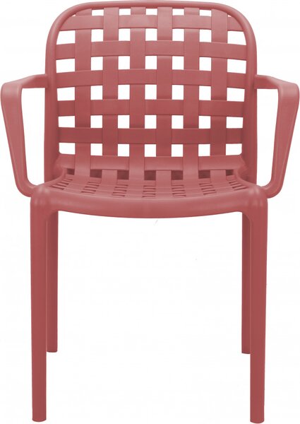 VivaGarden Sedia per Esterni Impilabile in Polipropilene Dimensioni 58x57,5x82,5 cm colore Rosso - Storico