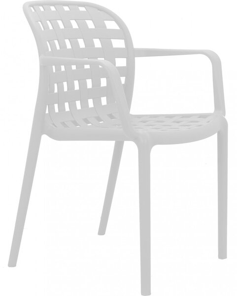 VivaGarden Sedia per Esterni Impilabile in Polipropilene Dimensioni 58x57,5x82,5 cm colore Bianco - Storico