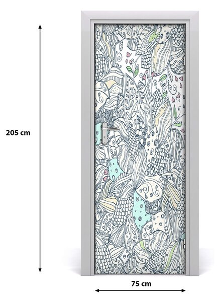 Sticker porta Pattern floreale 75x205 cm
