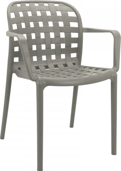 VivaGarden Sedia per Esterni Impilabile in Polipropilene Dimensioni 58x57,5x82,5 cm colore Grigio Chiaro - Storico
