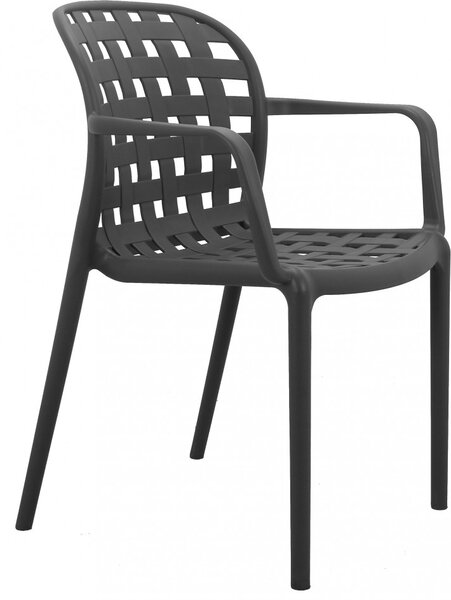 VivaGarden Sedia per Esterni Impilabile in Polipropilene Dimensioni 58x57,5x82,5 cm colore Antracite - Storico