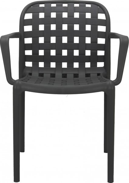 VivaGarden Sedia per Esterni Impilabile in Polipropilene Dimensioni 58x57,5x82,5 cm colore Antracite - Storico