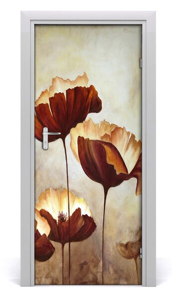 Adesivo per porta interna Poppies da campo 75x205 cm