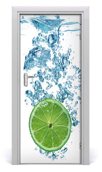 Sticker porta Lime sott'acqua 75x205 cm