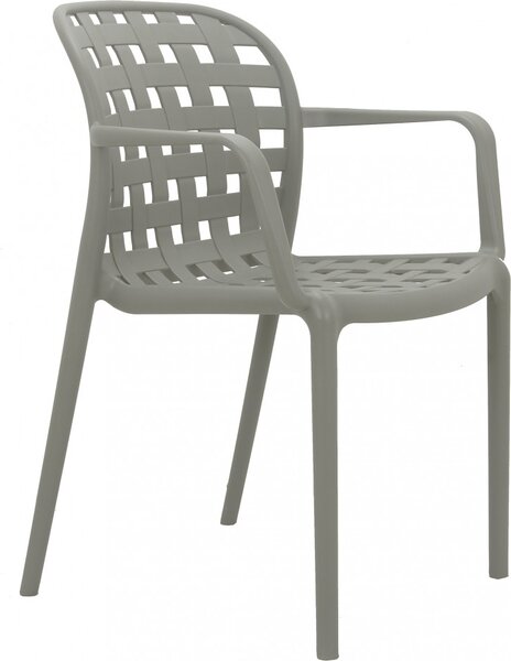 VivaGarden Sedia per Esterni Impilabile in Polipropilene Dimensioni 58x57,5x82,5 cm colore Grigio Chiaro - Storico