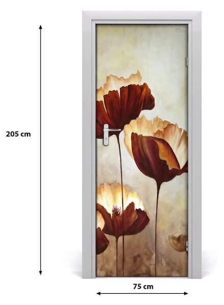 Adesivo per porta interna Poppies da campo 75x205 cm
