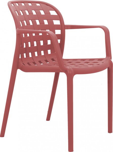 VivaGarden Sedia per Esterni Impilabile in Polipropilene Dimensioni 58x57,5x82,5 cm colore Rosso - Storico
