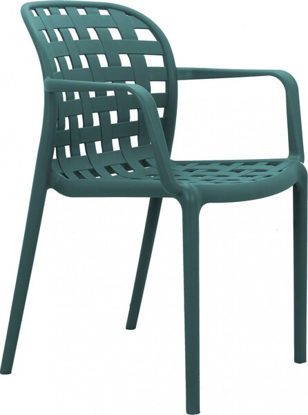 VivaGarden Sedia per Esterni Impilabile in Polipropilene Dimensioni 58x57,5x82,5 cm colore Verde - Storico